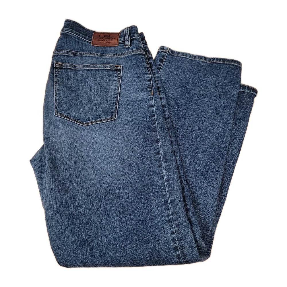 Lauren Ralph Lauren Jeans Co Womens 14 Blue Medium Wash Straight Leg Denim Jeans